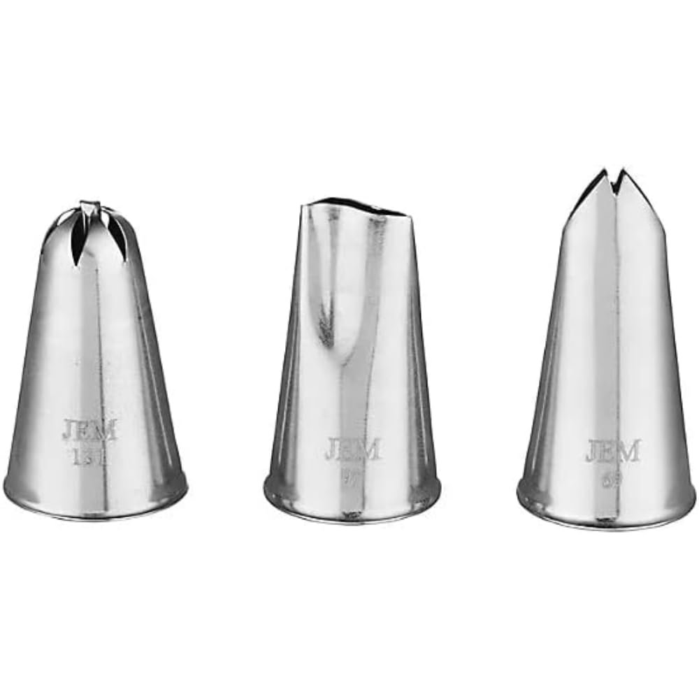 PME Jem Nozzles Set of 3 Small Flowers Collection, Standard, Silver