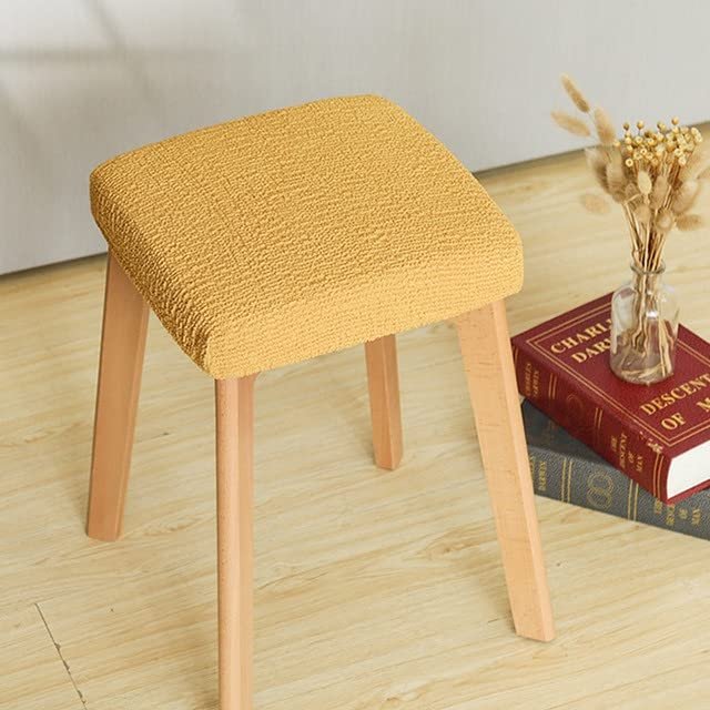 ZZDZW Spandex Elastic Stool Slipcover Modern Rectangular Removable Anti-Dirty Kitchen Square Stool Case Stretch Chair Cover Bench Covers for Dining Room (Color : Gold, Size : 1pc)