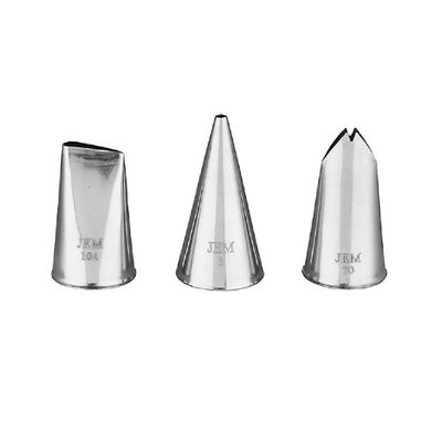 PME Jem Nozzles Set of 3 Flowers Collection, Standard, Silver