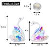 YWHL 60th Wedding Anniversary Swan Gifts for Parents Grandparents, 60 Years Anniversary for Couple, Crystal Figurine Decoration with 60 Years of Love Diamond view 4