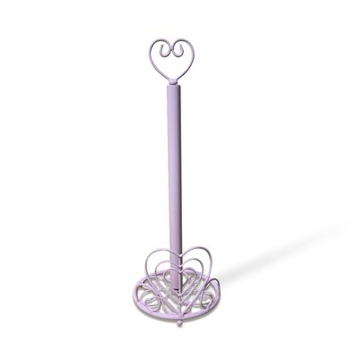 BOOMLATU Metal Heart Shape Pink Paper Towel Holder,Handmade Crafted Tissue Roll Holder for Kitchen and Dining Table