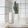BOOMLATU Metal Heart Shape Pink Paper Towel Holder,Handmade Crafted Tissue Roll Holder for Kitchen and Dining Table view 2