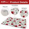 AnyDesign Christmas Absorbent Dish Drying Mat Poinsettia Flower Dish Drainer Mat Xmas Flower Dry Mat Protector Pad for Home Kitchen Countertops Plates Tableware Decor, 18 x 24 Inch view 3