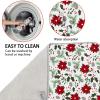 AnyDesign Christmas Absorbent Dish Drying Mat Poinsettia Flower Dish Drainer Mat Xmas Flower Dry Mat Protector Pad for Home Kitchen Countertops Plates Tableware Decor, 18 x 24 Inch view 4