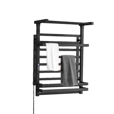 Electric Towel Rack, Dryer Hot Towel Warmer for Bath Heated Drying Rack Straight Bars Mirror Polish Built-in Timer with LCD Indicators