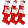AtiMing Personalized Plush Christmas Stockings Red Family of 6 Large 22" Red White Faux Fur Christmas Stockings Custom Names Sequin Snowflakes Hanging Stockings for Xmas Fireplace Home Decoration view 1
