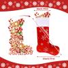 AtiMing Personalized Plush Christmas Stockings Red Family of 6 Large 22" Red White Faux Fur Christmas Stockings Custom Names Sequin Snowflakes Hanging Stockings for Xmas Fireplace Home Decoration view 4