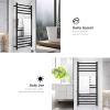 MSUDGH Towel Warmer Bathroom Radiator, Electric Heated Towel Rack Wall Mounted, Heated Towel Rail 14 Bar Bath Towel Heater/Black/Hardwired view 2