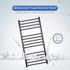 MSUDGH Towel Warmer Bathroom Radiator, Electric Heated Towel Rack Wall Mounted, Heated Towel Rail 14 Bar Bath Towel Heater/Black/Hardwired view 3