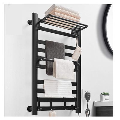MSUDGH Bathroom Electric Heated Towel Rack, with Timer Towel Warmer, Heating Panel Fast Warming up Heated Towel Rail Polished Bathroom Pools Kitchen
