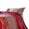 Benjara Dora 3 Piece Bohemian King Quilt Set, Medallion, Paisley, Pink and Blue view 3