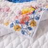 Benjara Tess Microfiber 3 Piece Full Quilt Set, Peacock, Floral Print, Multicolor view 4