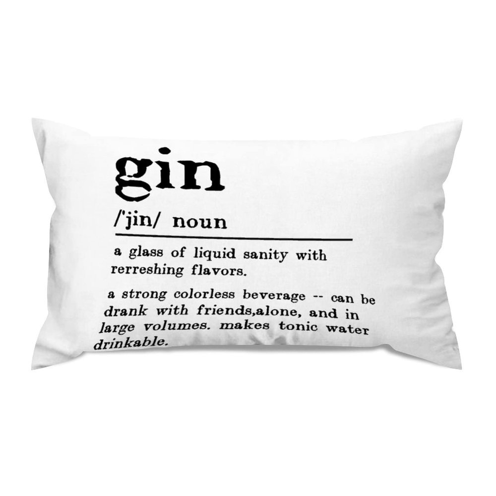 Gin Definition Lumbar Pillow Covers 14x24 Canvas Gin Throw Pillow Case Cover Farmhouse Cushion Covers for Living Room Couch Home Decor