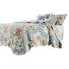 Benjara Wade 5 Piece Full Quilt Set, Ocean Design, Scalloped Edges, Floral Pattern, Multicolor view 3