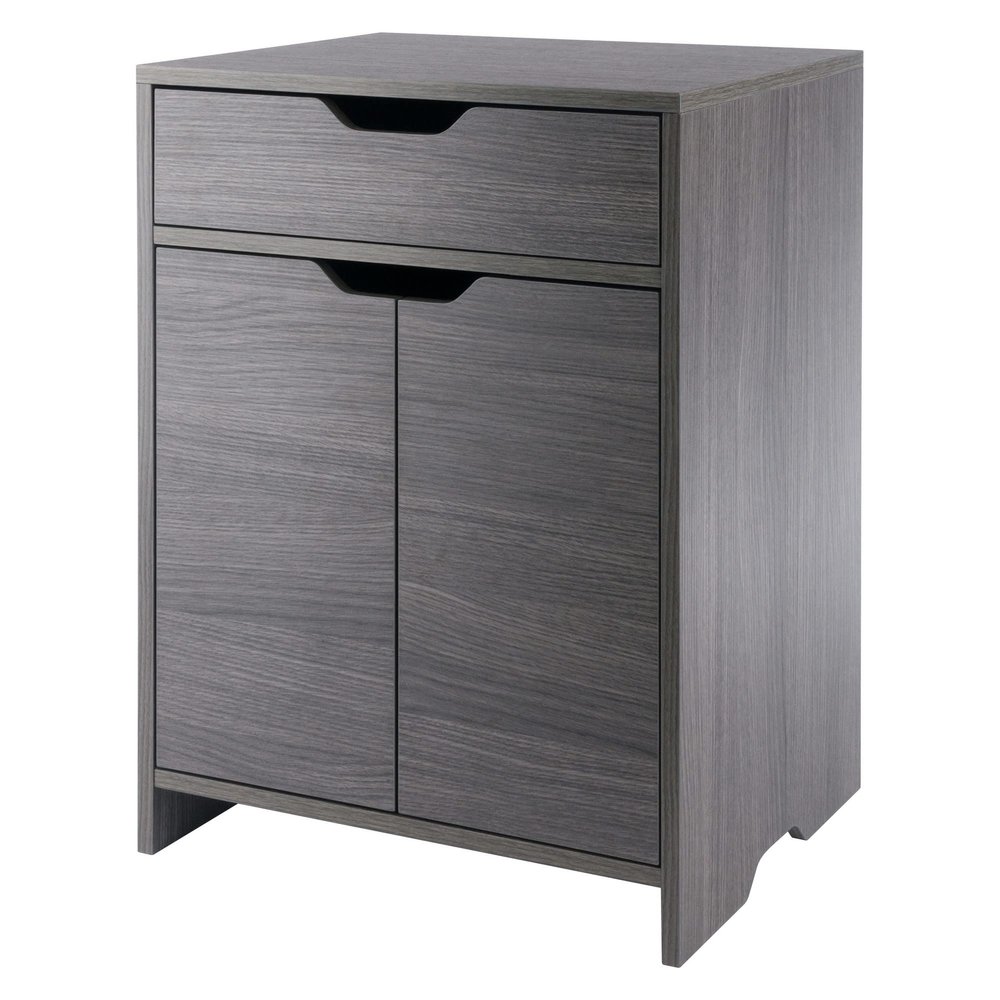Nova 1-Drawer Storage Cabinet - Charcoal