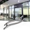 CHEWYNP Door Handlesets Heavy Duty Brushed Stainless Steel S-Shaped Door Handle,Push-Pull Glass Door Handle,Barn Two-Sided Glass Shed Wooden Closet Door Pull Handle,for Commercial,Home,Bat view 1