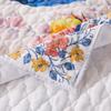 Benjara Tess Microfiber 3 Piece King Quilt Set, Peacock, Floral Print, Multicolor view 4