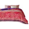 Benjara Dora 3 Piece Bohemian Full Quilt Set, Medallion, Paisley, Pink and Blue view 2