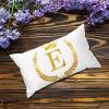 Golden Letter E with Wreath Crown Alphabet Initial Monogrammed Lumbar Pillow Covers 14x24 Canvas Throw Pillow Case Cover Farmhouse Cushion Covers for Living Room Couch Home Decor view 4