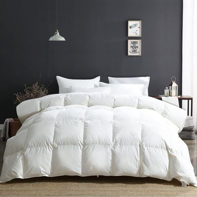 APSMILE Fluffy Heavyweight Down Feather Fibers Comforter Oversized King Size, Thick Duvet Insert for Winter Climates-Ultra Soft 100% Organic Cotton Cover, Luxury Duvet Insert (Ivory White, 120x98)