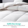 APSMILE Fluffy Heavyweight Down Feather Fibers Comforter Oversized King Size, Thick Duvet Insert for Winter Climates-Ultra Soft 100% Organic Cotton Cover, Luxury Duvet Insert (Ivory White, 120x98) view 4