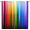 Abstract Rainbow Curtain Blackout Rod Pocket Colorful Art Stars Printed Window Drapes for Bedroom Living Room Kitchen Bathroom 2 Panels 52x84in view 1