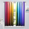 Abstract Rainbow Curtain Blackout Rod Pocket Colorful Art Stars Printed Window Drapes for Bedroom Living Room Kitchen Bathroom 2 Panels 52x84in view 2
