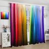 Abstract Rainbow Curtain Blackout Rod Pocket Colorful Art Stars Printed Window Drapes for Bedroom Living Room Kitchen Bathroom 2 Panels 52x84in view 3