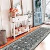 2x12 Non Slip Runners for Hallways: Washable Long Ultra Soft Kitchen Rug Vintage Floor Mat for Living Room Bedroom Accent Farmhouse Door Mat for College Dorm Stain Resistant Area Rug (Black, 2x12) view 2