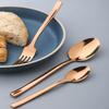 32 Piece Rose GoldSilverware Set for 8 Durable Stainless Steel Flatware Sets Kitchen Wedding Restaurant Cutlery Utensil Include Spoons Forks Knifes Teaspoons Delicate Square Tableware view 2