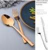 32 Piece Rose GoldSilverware Set for 8 Durable Stainless Steel Flatware Sets Kitchen Wedding Restaurant Cutlery Utensil Include Spoons Forks Knifes Teaspoons Delicate Square Tableware view 3