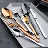 32 Piece Rose GoldSilverware Set for 8 Durable Stainless Steel Flatware Sets Kitchen Wedding Restaurant Cutlery Utensil Include Spoons Forks Knifes Teaspoons Delicate Square Tableware view 4