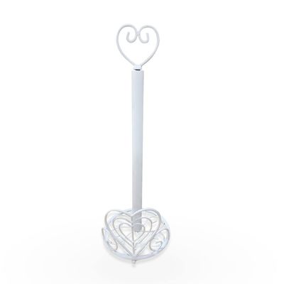 BOOMLATU Metal Heart Shape Pink Paper Towel Holder,Handmade Crafted Tissue Roll Holder for Kitchen and Dining Table