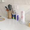 BOOMLATU Metal Heart Shape Pink Paper Towel Holder,Handmade Crafted Tissue Roll Holder for Kitchen and Dining Table view 2