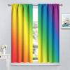 Abstract Rainbow Curtain Colorful Art Stars Printed Blackout Rod Pocket Window Drapes for Bedroom Living Room Kitchen Bathroom 2 Panels 63x63in view 2