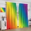 Abstract Rainbow Curtain Colorful Art Stars Printed Blackout Rod Pocket Window Drapes for Bedroom Living Room Kitchen Bathroom 2 Panels 63x63in view 3
