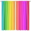 Abstract Rainbow Curtains Colorful Art Stars Printed Blackout Rod Pocket Window Drapes for Bedroom Living Room Kitchen Bathroom 2 Panels 52x84in view 1