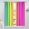 Abstract Rainbow Curtains Colorful Art Stars Printed Blackout Rod Pocket Window Drapes for Bedroom Living Room Kitchen Bathroom 2 Panels 52x84in view 2