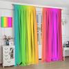 Abstract Rainbow Curtains Colorful Art Stars Printed Blackout Rod Pocket Window Drapes for Bedroom Living Room Kitchen Bathroom 2 Panels 52x84in view 3