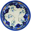Polmedia Polish Pottery Bowl 6-inch UNIKAT - Himalayan Blue Poppy Pattern Handmade in Boleslawiec Poland by Ceramika Bona + Certificate of Authenticity view 2