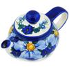 Polmedia Polish Pottery Tea Pot with Sifter UNIKAT - Himalayan Blue Poppy Pattern Handmade in Boleslawiec Poland by Ceramika Bona + Certificate of Authenticity view 1