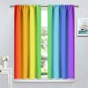 Abstract Rainbow Window Curtain Blackout Rod Pocket Colorful Art Printed Window Drapes for Bedroom Living Room Kitchen Bathroom 2 Panels 52x84in view 2