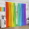 Abstract Rainbow Window Curtain Blackout Rod Pocket Colorful Art Printed Window Drapes for Bedroom Living Room Kitchen Bathroom 2 Panels 52x84in view 3
