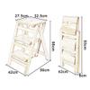 HAPPLiGNLY Ladder Stool Folding Steps Pine Wood 3 Tier Multifunction Step Chair Stool Flower Rack Shoe Bench Storage Shelf Folding Steps,Light Walnut Color view 2