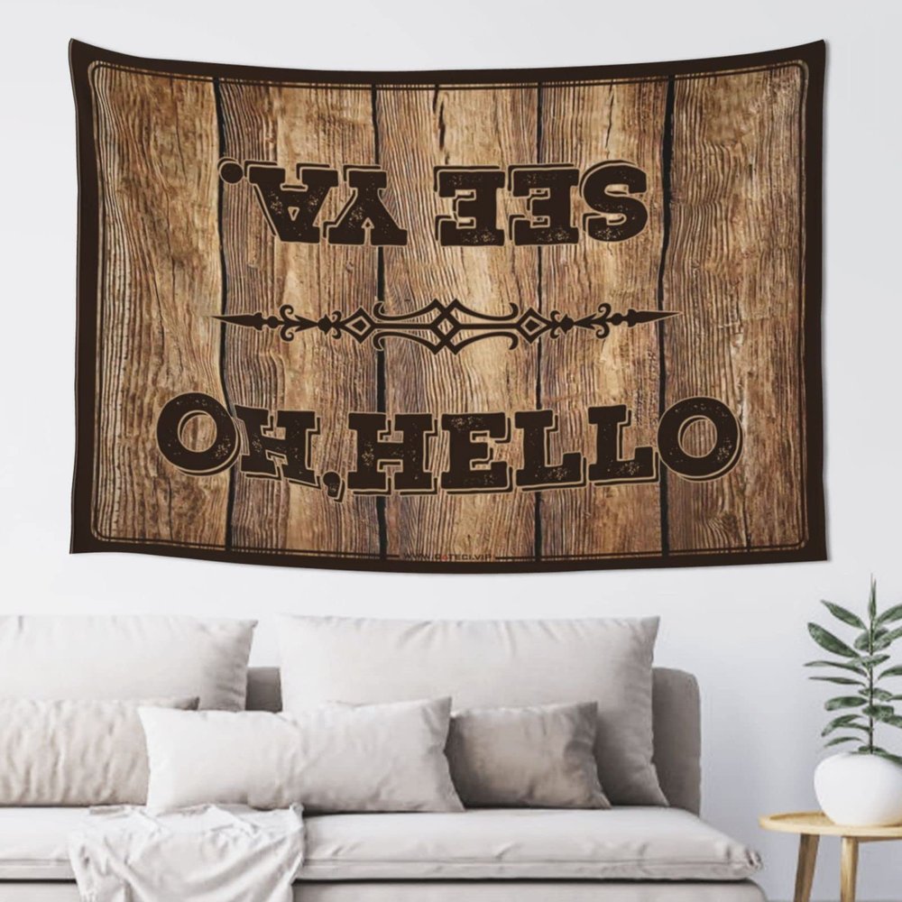 Garage Accessories for Man Cave Oh Hello, See Ya Tapestry Funky Decor Funny Bar Decor ( Size : 75X100CM )