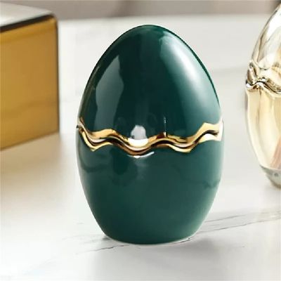 Transparent glass egg box ceramic cotton swab toothpick holder storage box living room storage box (Color : B, Size : As the picture shows)
