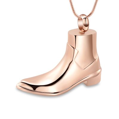 SHEIL Martin Boots Shape Cremation Jewelry Stainless Steel Keepsake Pendant Holder Ashes for Pet Human Memorial Urn Necklace,3