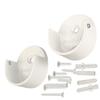 Closet Rod Support Flanges with Screw On Attachment | Heavy Duty Clothes Pole End Sockets for Wardrobes | Gloss White | 4 Pairs view 1