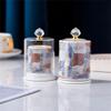 Ceramic toothpick holder with lid toothpick box cotton swab storage box household tools (Color : A, Size : As the picture shows) view 3