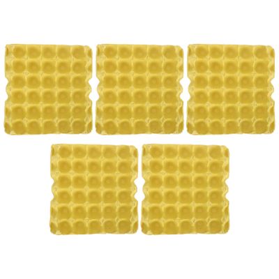 Angoily Egg Container 5pcs Paper Pulp Egg Cartons 30-cell Stackable Pulp Fiber for Market Yellow
